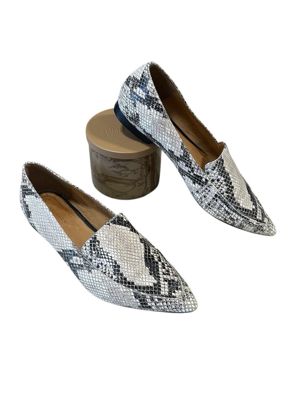 Halogen Women’s Size 7M Leather Snake Print Loafers Flats